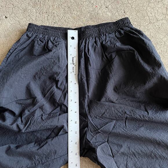 Vintage‎ 90s Nike Black Boy M 10-12 Sporty Nylon Jogger Windbreaker Swishy Pants - Picture 10 of 11